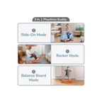 R For Rabbit Rock N Ride 3-in-1 Balance Board, Ride On & Rocker Blue Orange