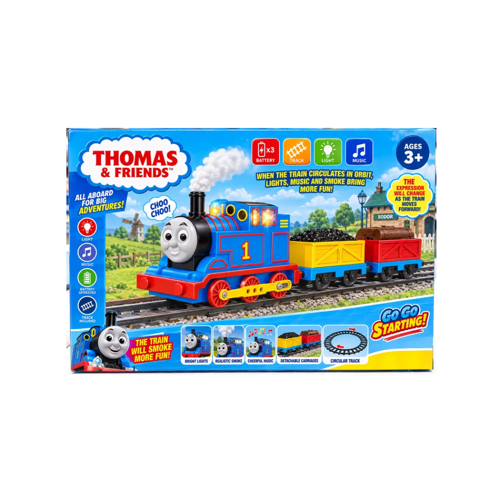 Thomas & Friends Battery Operated Train Set with Track, Light, Music & Smoke Effect
