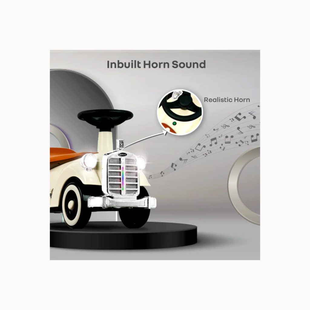 R for Rabbit Speedster Royal Ride on Car For Kids Cream Brown