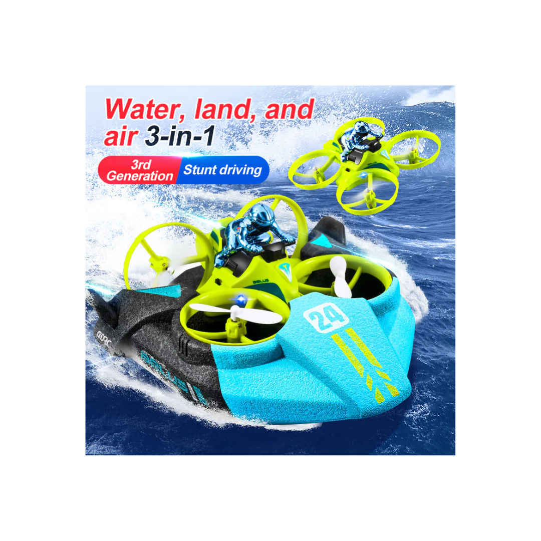 Rainbow Toys 4D-V24 3-in-1 Water, Land & Air Remote Control Quadcopter Drone