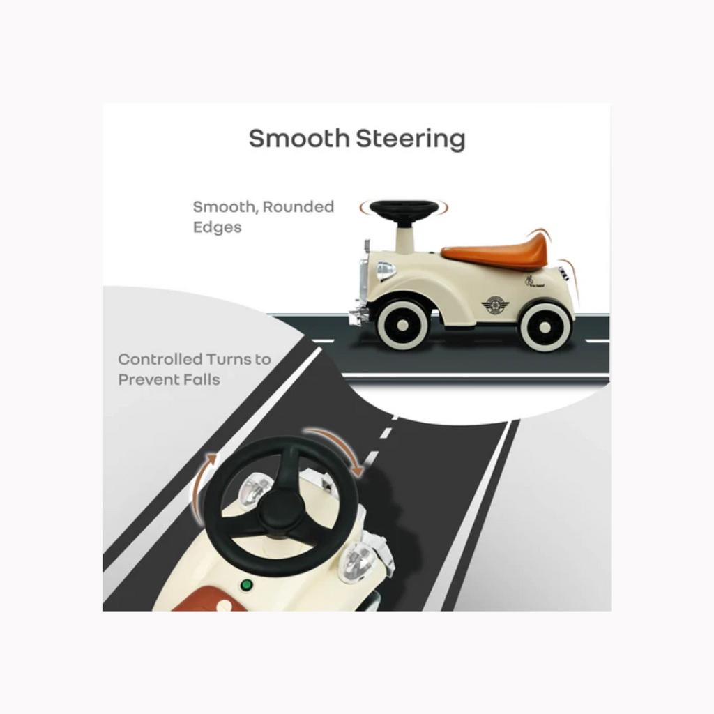 R for Rabbit Speedster Royal Ride on Car For Kids Cream Brown