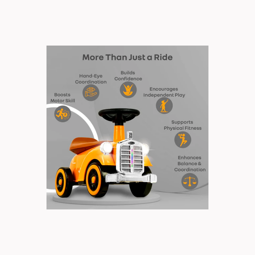 R for Rabbit Speedster Royal Ride on Car For Kids Orange Brown