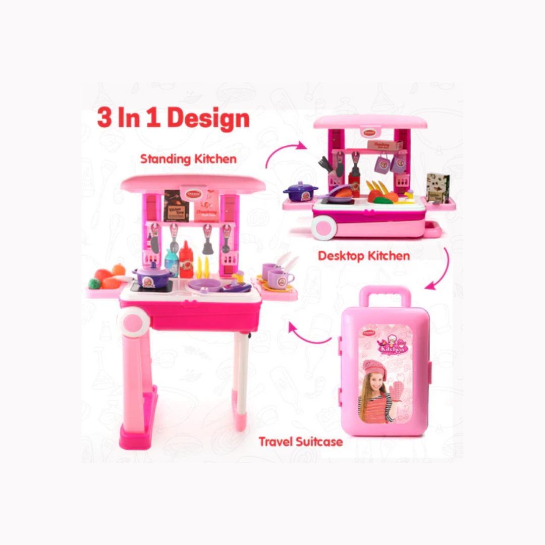 Chanak Kitchen Set Trolley -Kitchen Suitcase Set On Wheels