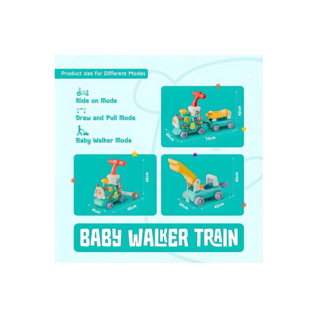 Rainbow Toys Multifunctional -5 in 1 Baby Walker Train Toy with Musical Activity Assorted Color