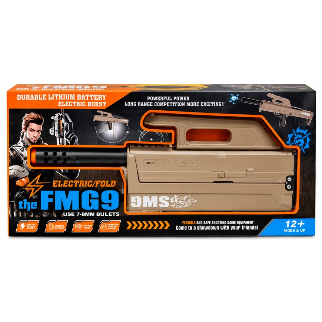 FMG9 Electric Foldable Gel Ball Blaster Gun with Rechargeable Lithium Battery – 12+ Years