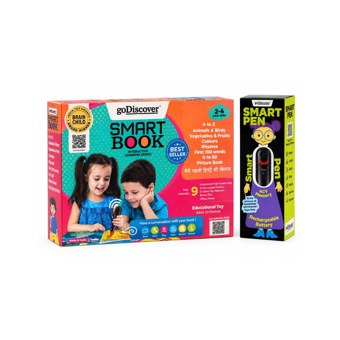 Godiscover SmartBook Interactive Learning Books for 2 to 4 Year Kids With Interactive Pen