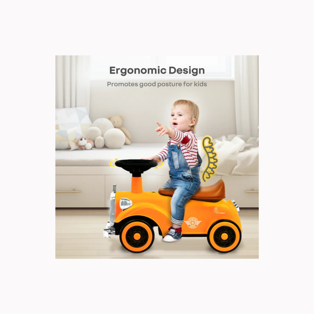 R for Rabbit Speedster Royal Ride on Car For Kids Orange Brown