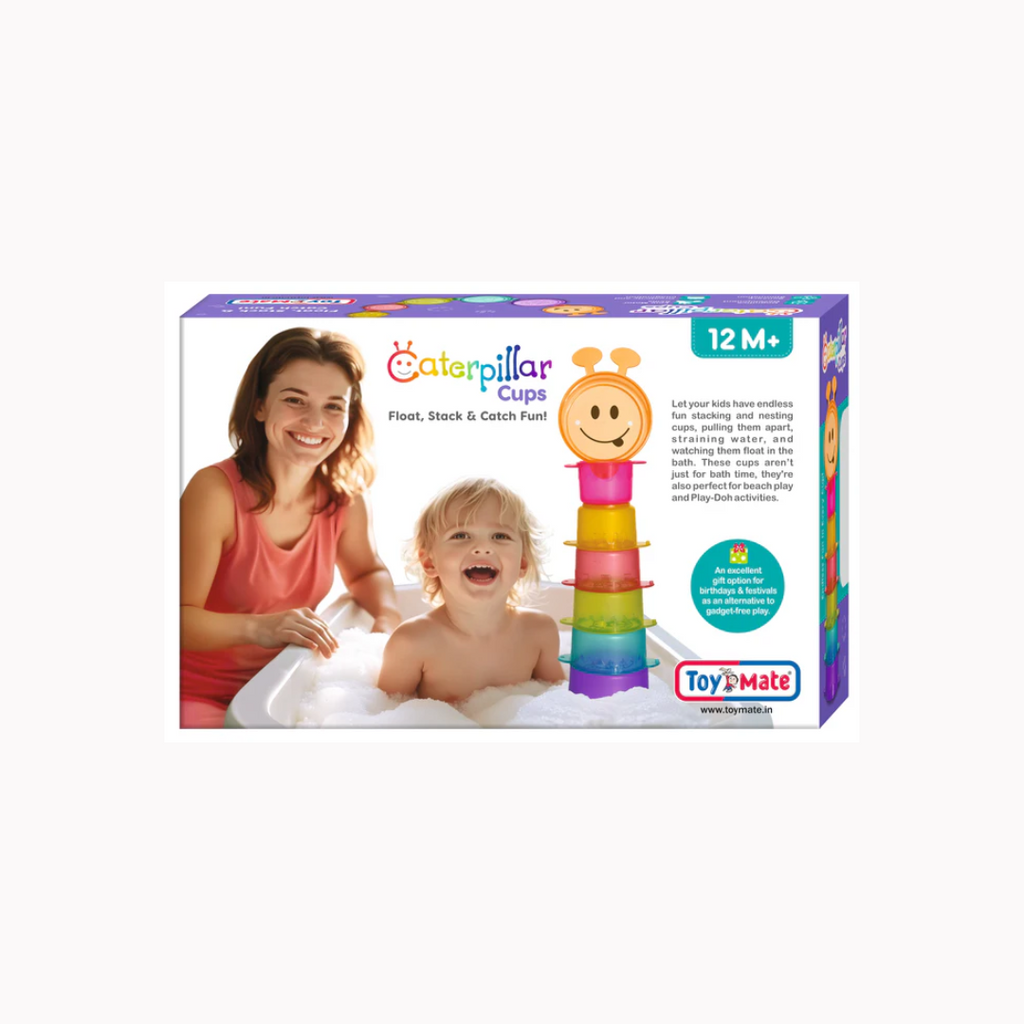 Toymate Caterpillar Cups â€“ Stack, Float & Catch Fun