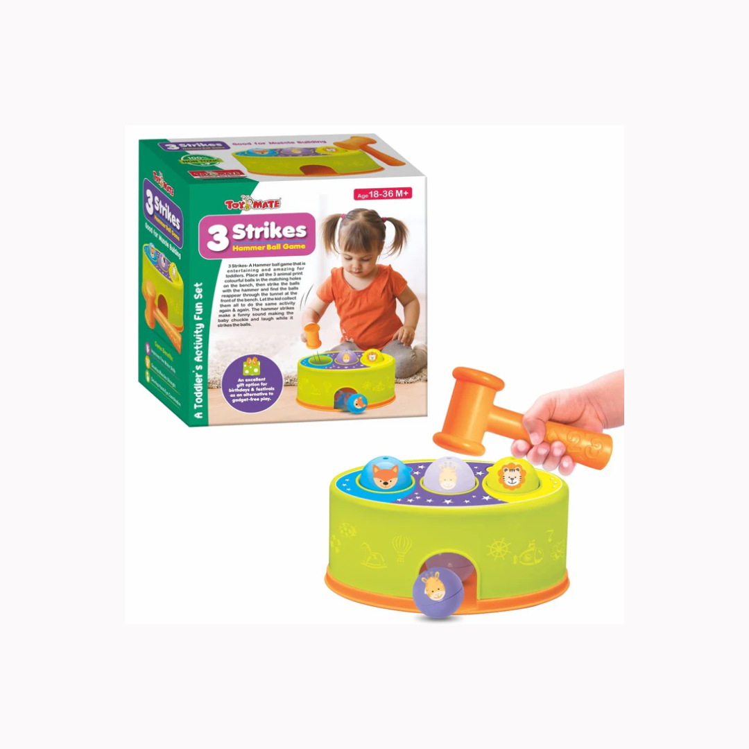 Playmate 3 Strikes – Hammer Ball Game for Toddlers