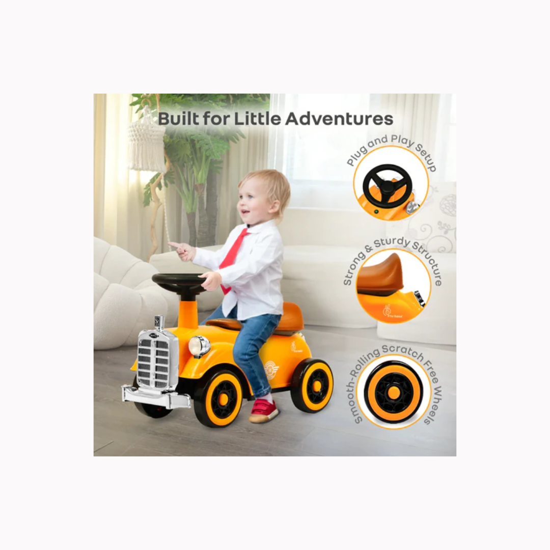 R for Rabbit Speedster Royal Ride on Car For Kids Orange Brown
