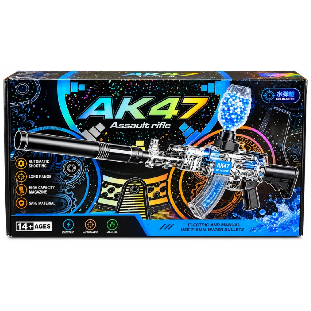 AK47 Electric & Manual Water Bullet Blaster with Drum Magazine