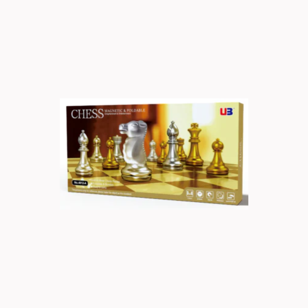 Rainbow Toys Folding Magnetic Chess With Gold & Silver pieces – Large Size