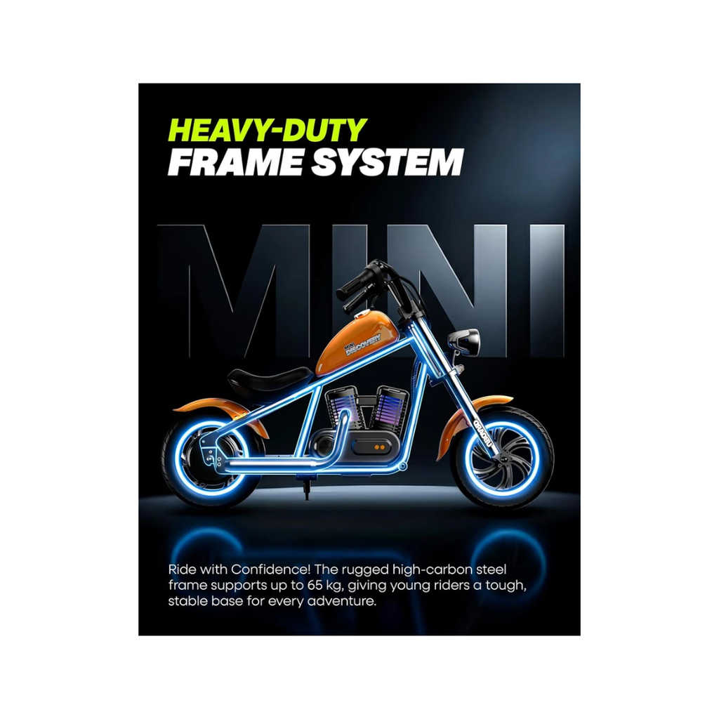 Uboard Discovery Mini Electric Bike for Kids | Age 6+ Years | 160W Motor | 15 km/h Speed Orange