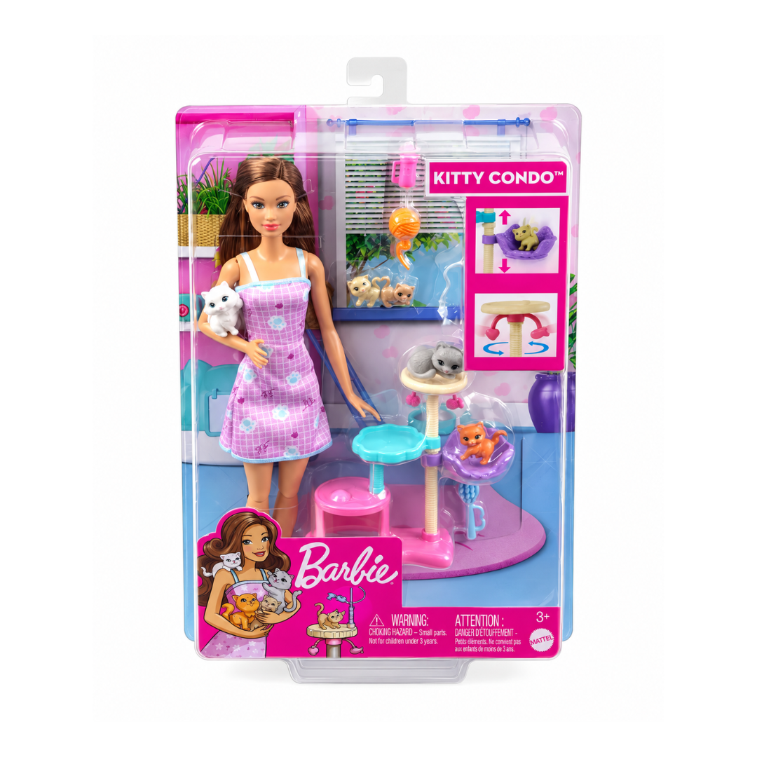 Mattel  Barbie Kitty Condo Doll and Pets Playset