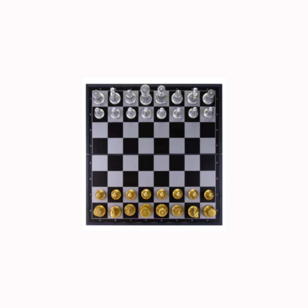 Rainbow Toys Folding Magnetic Chess With Gold & Silver pieces – Large Size