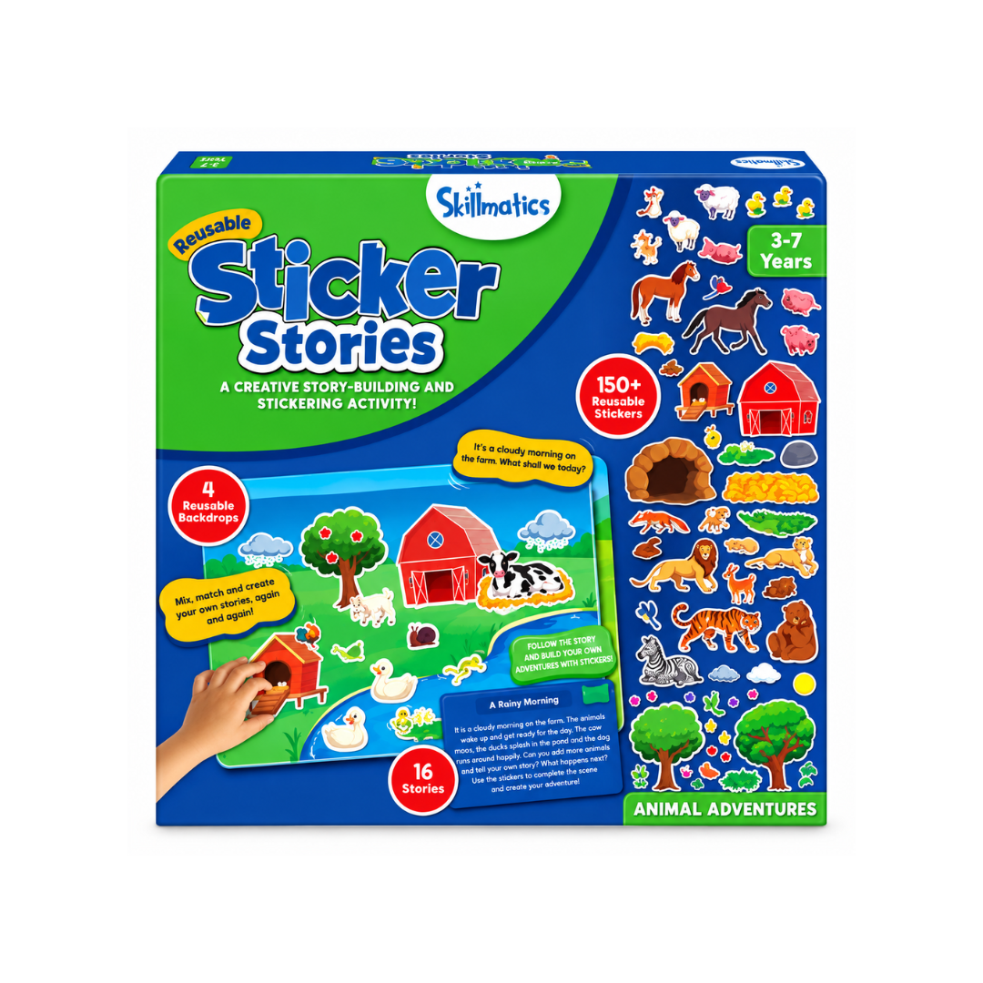 Skillmatics Sticker Stories - Animal Adventures Creative Storytelling Kit (ages 3-7)