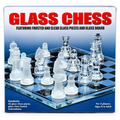Premium Glass Chess Set with Frosted & Clear Glass Pieces – 2 Player Board Game