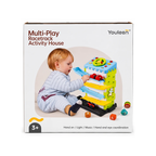 Youleen Multi-Play Racetrack Activity House Toy with Steering Wheel & Car Tracks