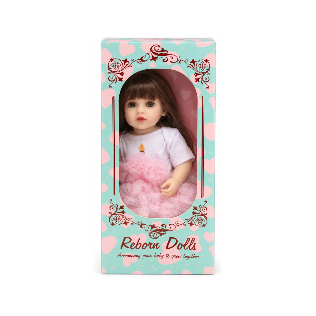 Reborn Doll Baby Girl with Pink Dress – Realistic Soft Body Doll for Kids