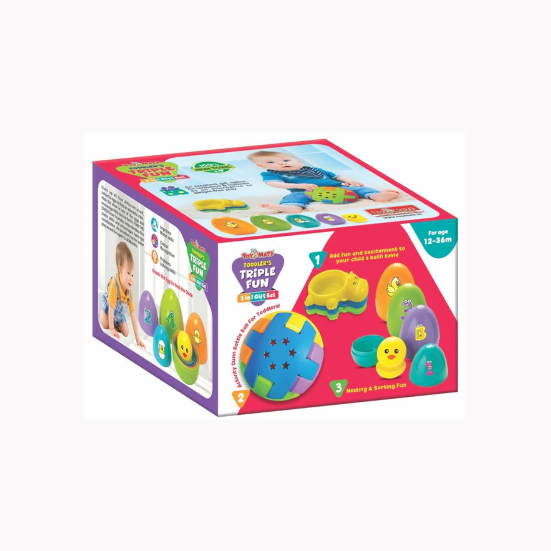 Toymate Toddler’s Triple Fun – 3-in-1 Gift Set | Educational Baby Toy Set
