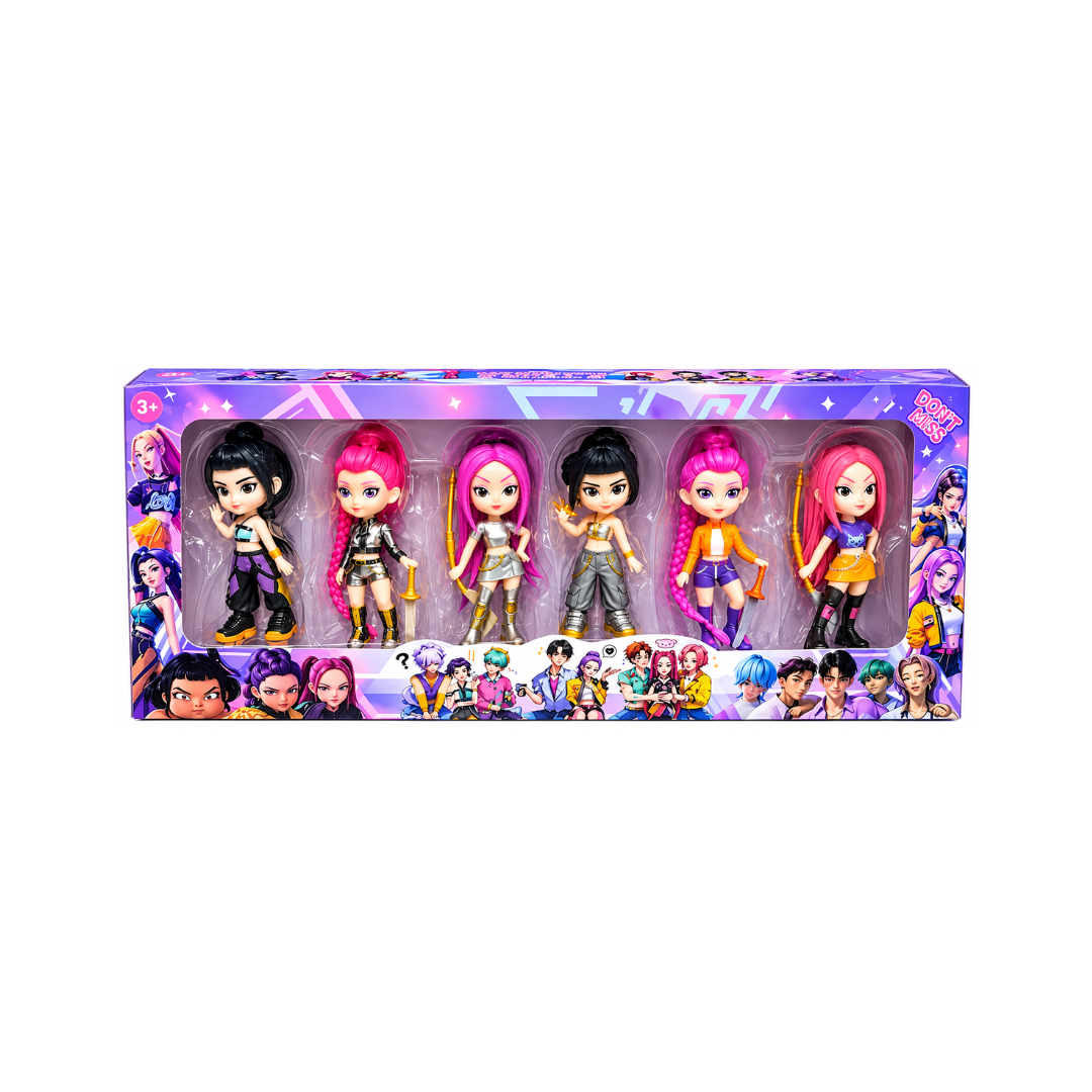K-Pop Fashion Dolls Set of 6 – Stylish Collectible Dolls for Kids