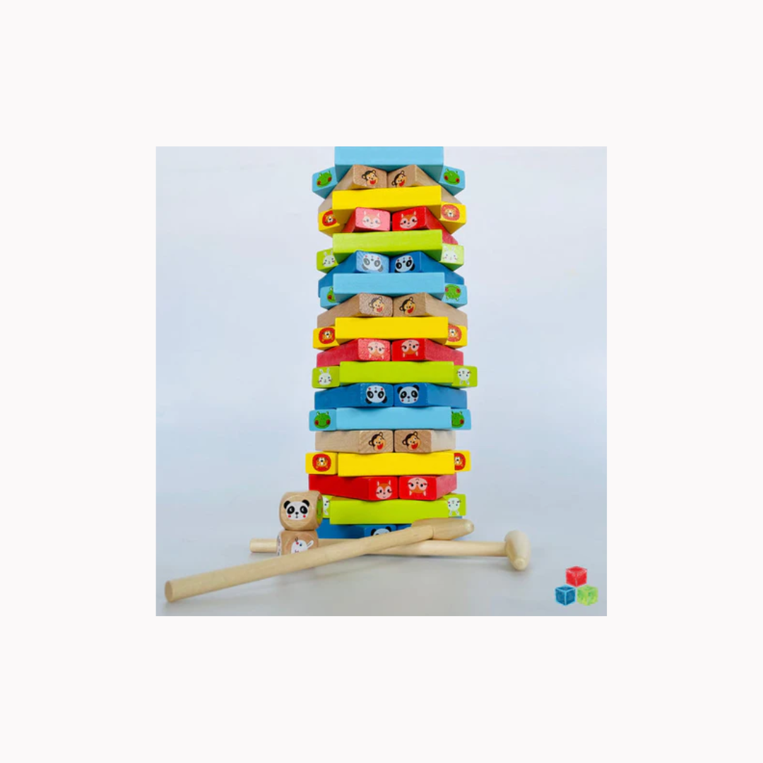 Open Ended Jungle Tumble Wooden Stacking Game