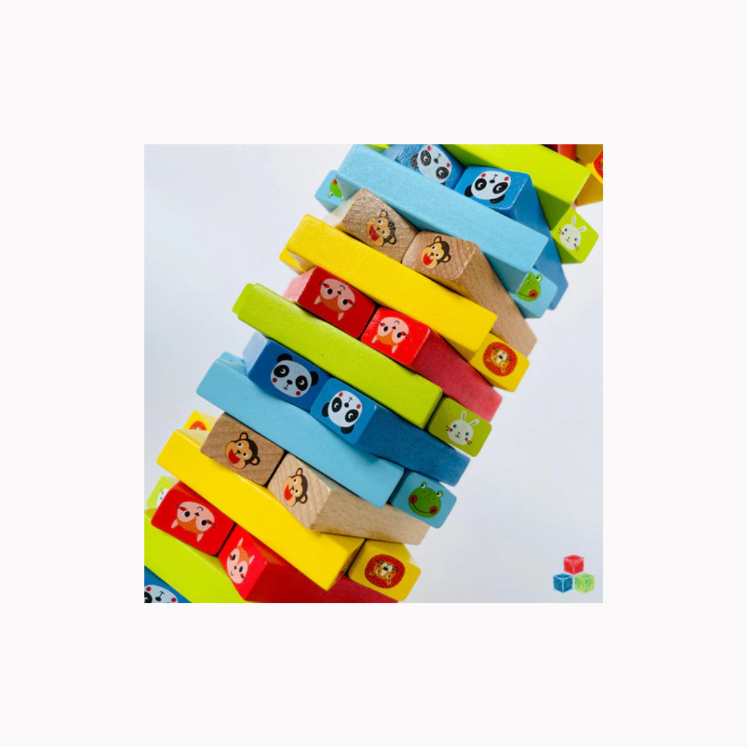 Open Ended Jungle Tumble Wooden Stacking Game