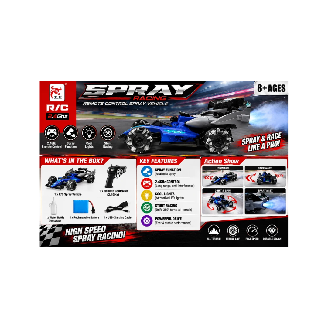 2.4GHz RC Formula Racing Spray Car – Remote Control F1 Style Racing Vehicle