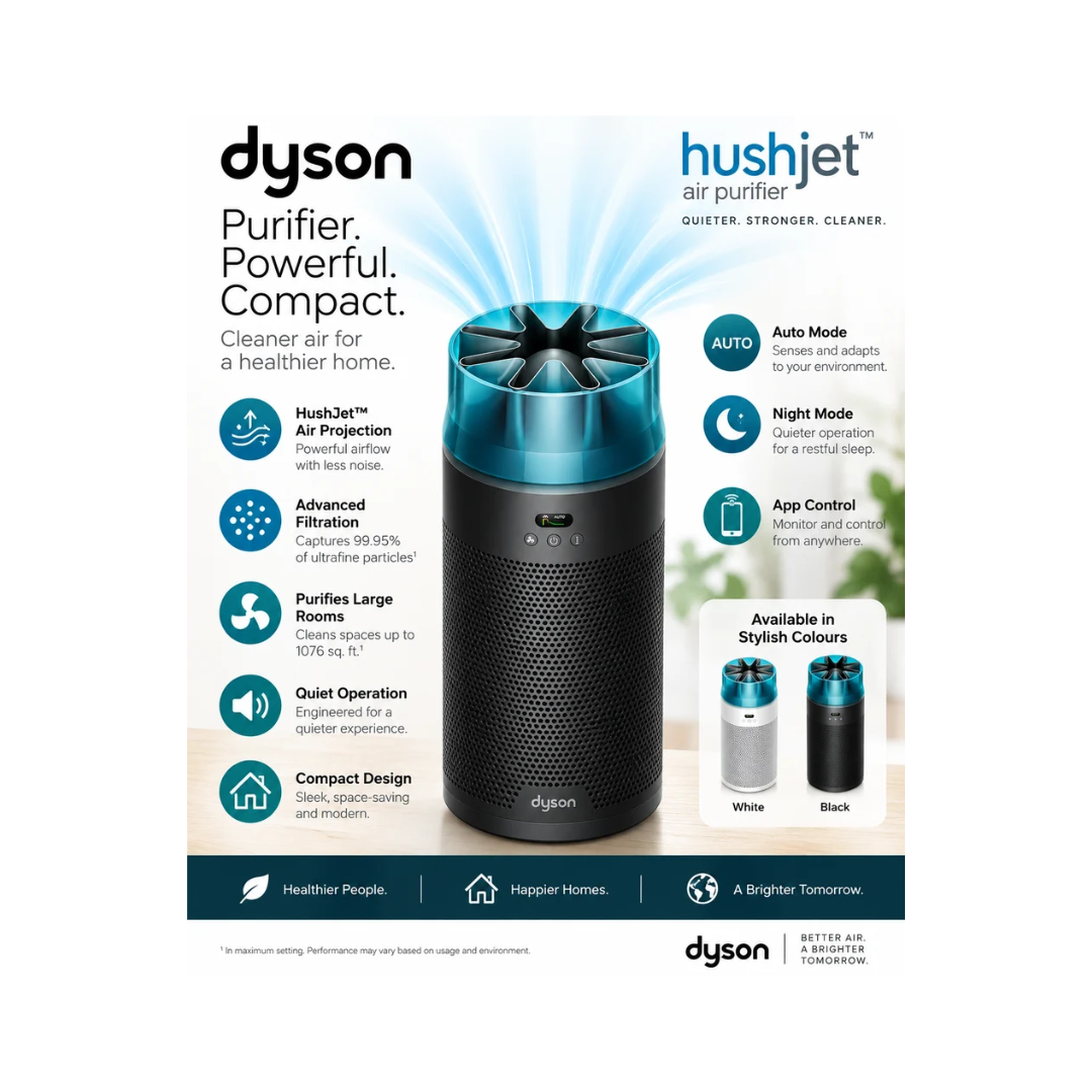 Dyson HushJet Purifier Compact HJ10 – Air Purifier Black Teal