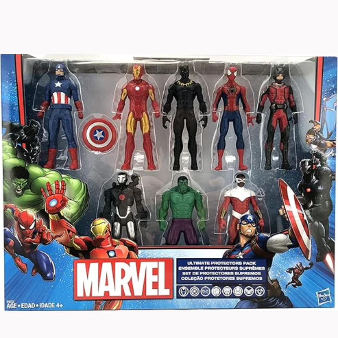 Hasbro Marvel Avengers Action Figures - Iron Man, Hulk, Black Panther, Captain America, Spider Man, Ant Man, War Machine & Falcon! (8)