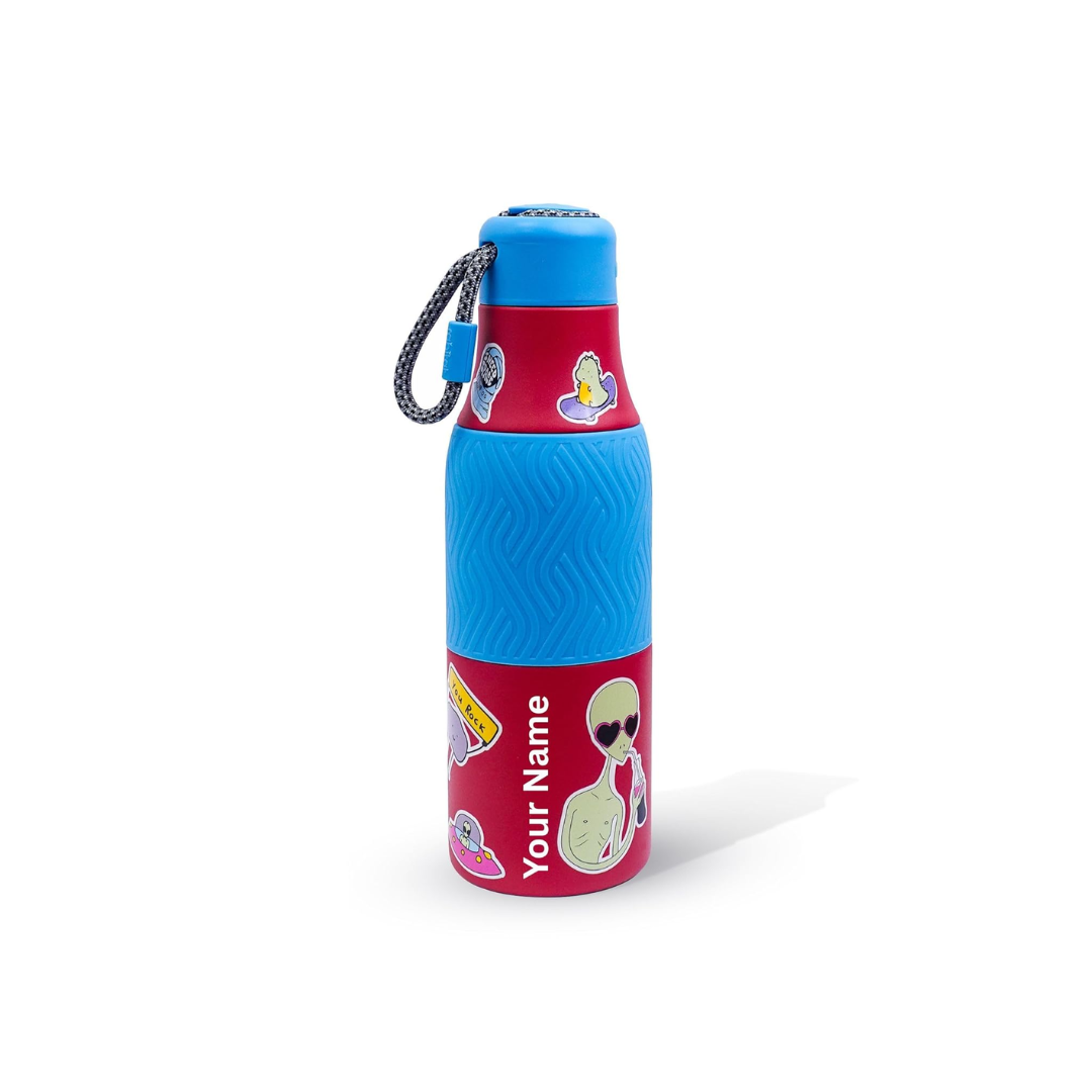 Rabitat ZAPPY Personalized Insulated Water Bottle for School Kids Red Martian 700ml