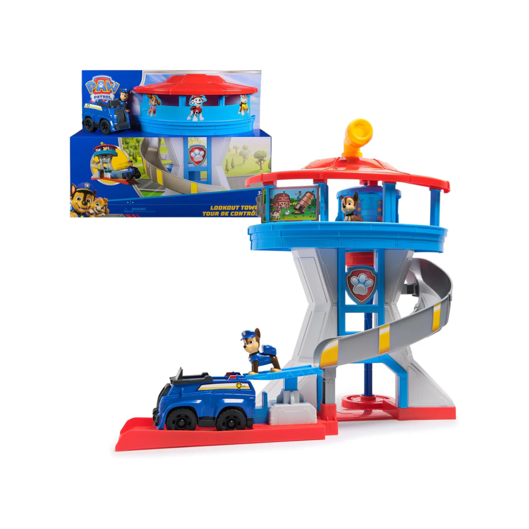 Winmagic Paw Patrol Lookout Tower Headquarters Playset with 1 Base Police Vehicle, 2 Chase Figures and Accessories