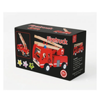 Wooden Fire Engine Toy Truck with Retractable Ladder & Wooden Firemen - Montessori Pretend Play Toy (3+ Years)