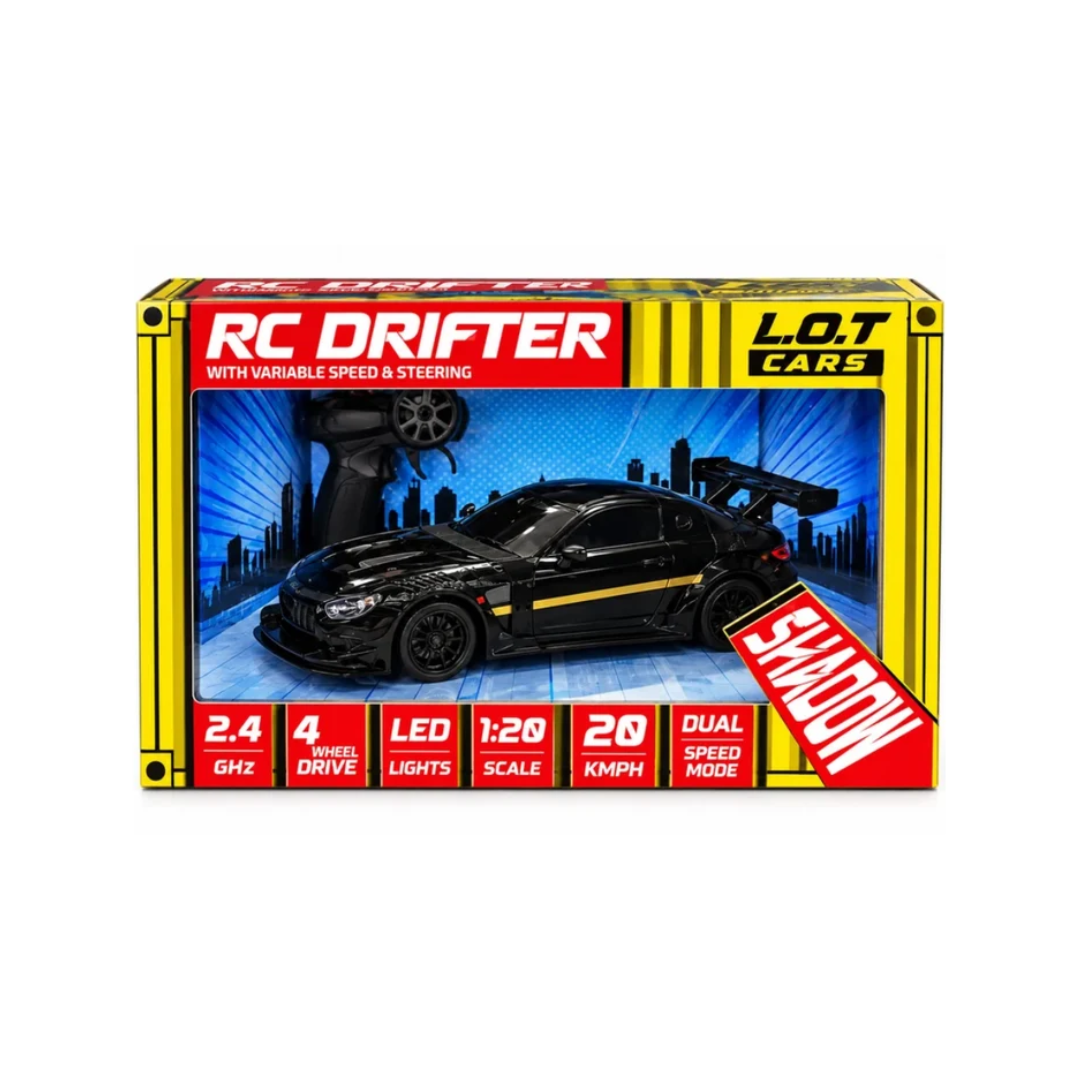 RC Drifter Shadow Car 1:20 Scale – 4WD Remote Control Drift Car with LED Lights & Dual Speed Mode