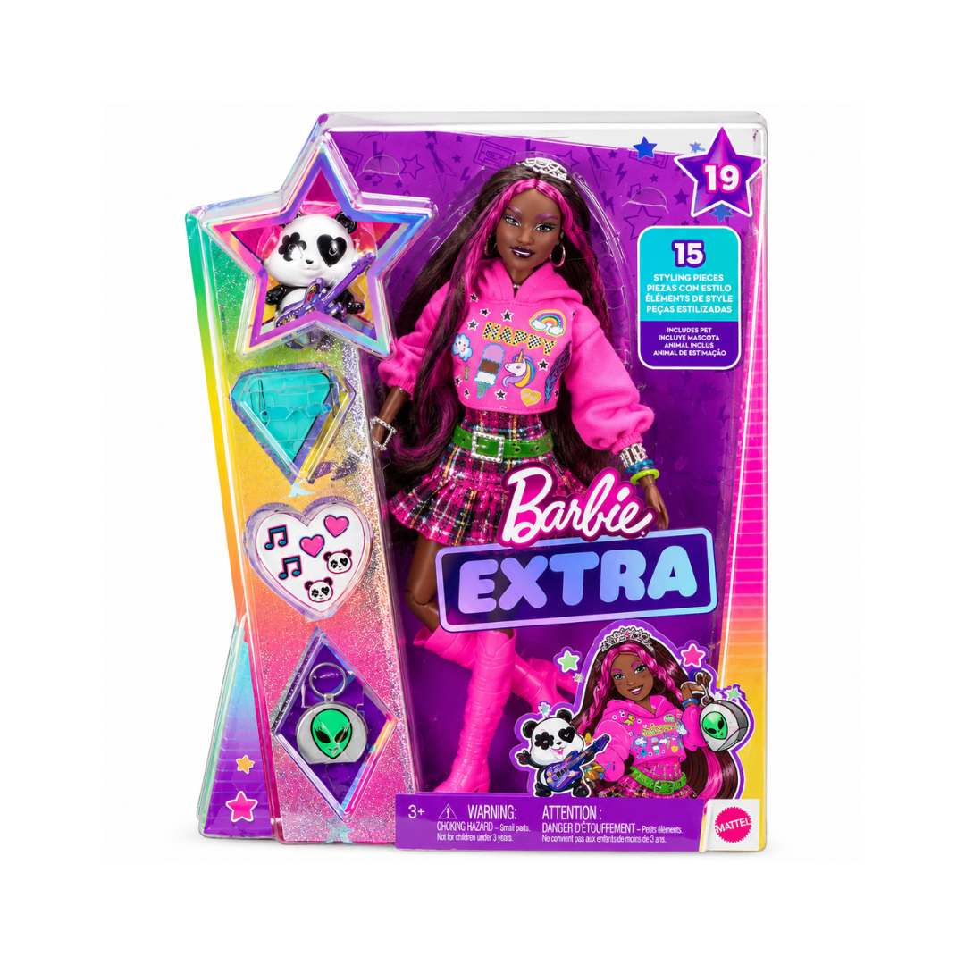 Barbie Extra Doll with 15 Styling Pieces & Pet – Fashion Doll Set
