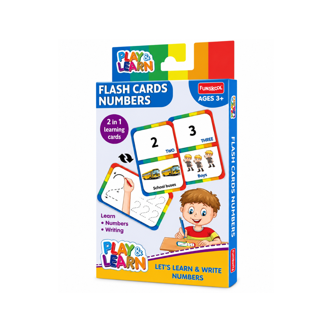 Funskool Play & Learn Flash Cards Numbers – 2-in-1 Learning & Writing Cards