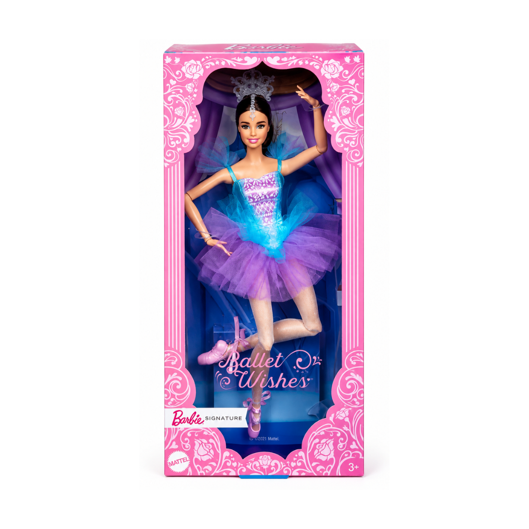 Mattel Barbie Signature Ballet Wishes Doll (Brunette, 12 in), Posable, Wearing Ballerina Costume