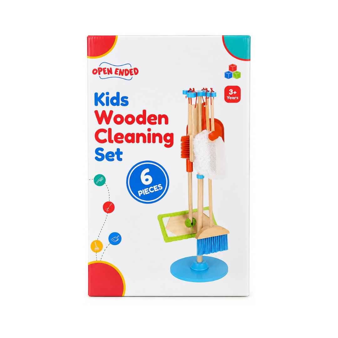 Open Ended Kids Wooden Cleaning Set