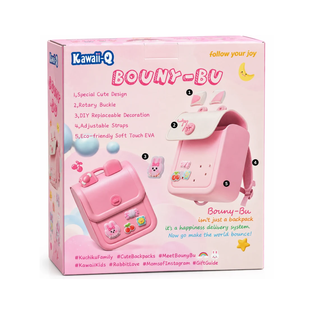 Kawaii Bunny-Bu Cute Kids Vanity & Storage Case – Pink