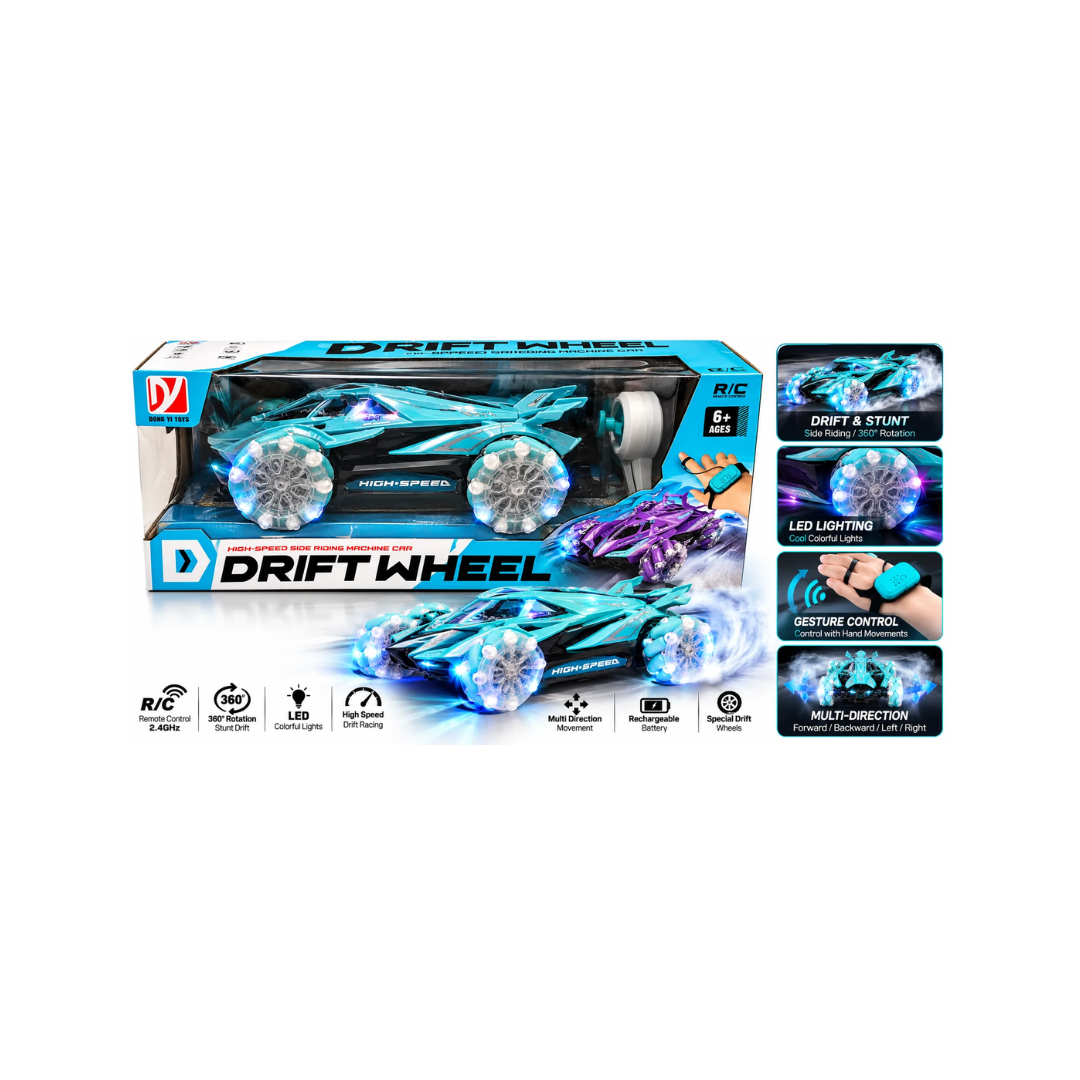 High-Speed RC Rift Wheel Stunt Car with Wrist Remote Control – 6+ Years