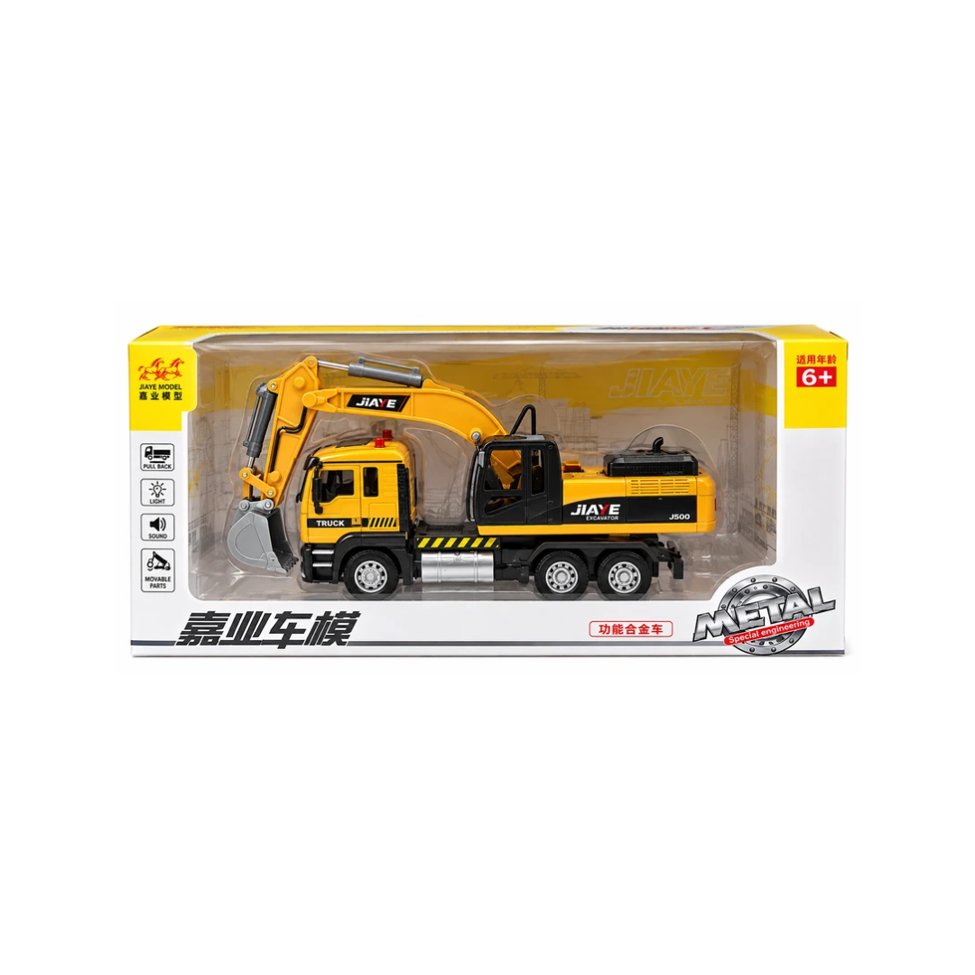 Metal Truck with Excavator Construction Vehicle Toy for Kids