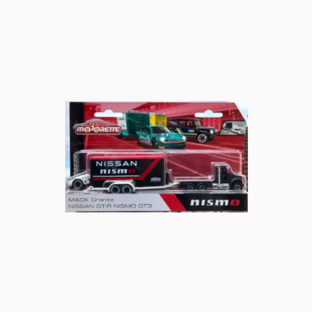 Majorette Race Trailer Mack Granite Nissan Gt-R Nismo GT3