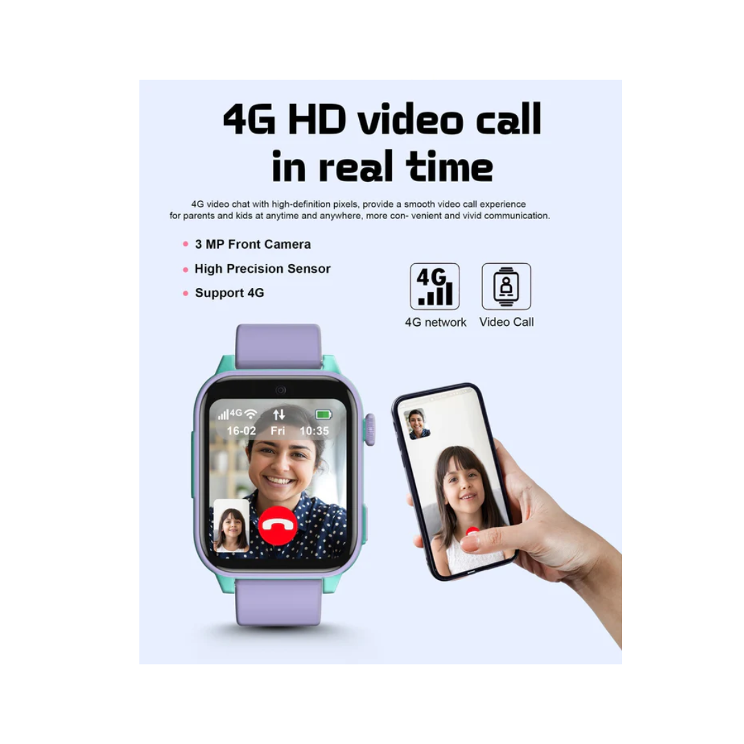 Spiky GNOME 4g Video & Voice Calling Smartwatch with - Purple