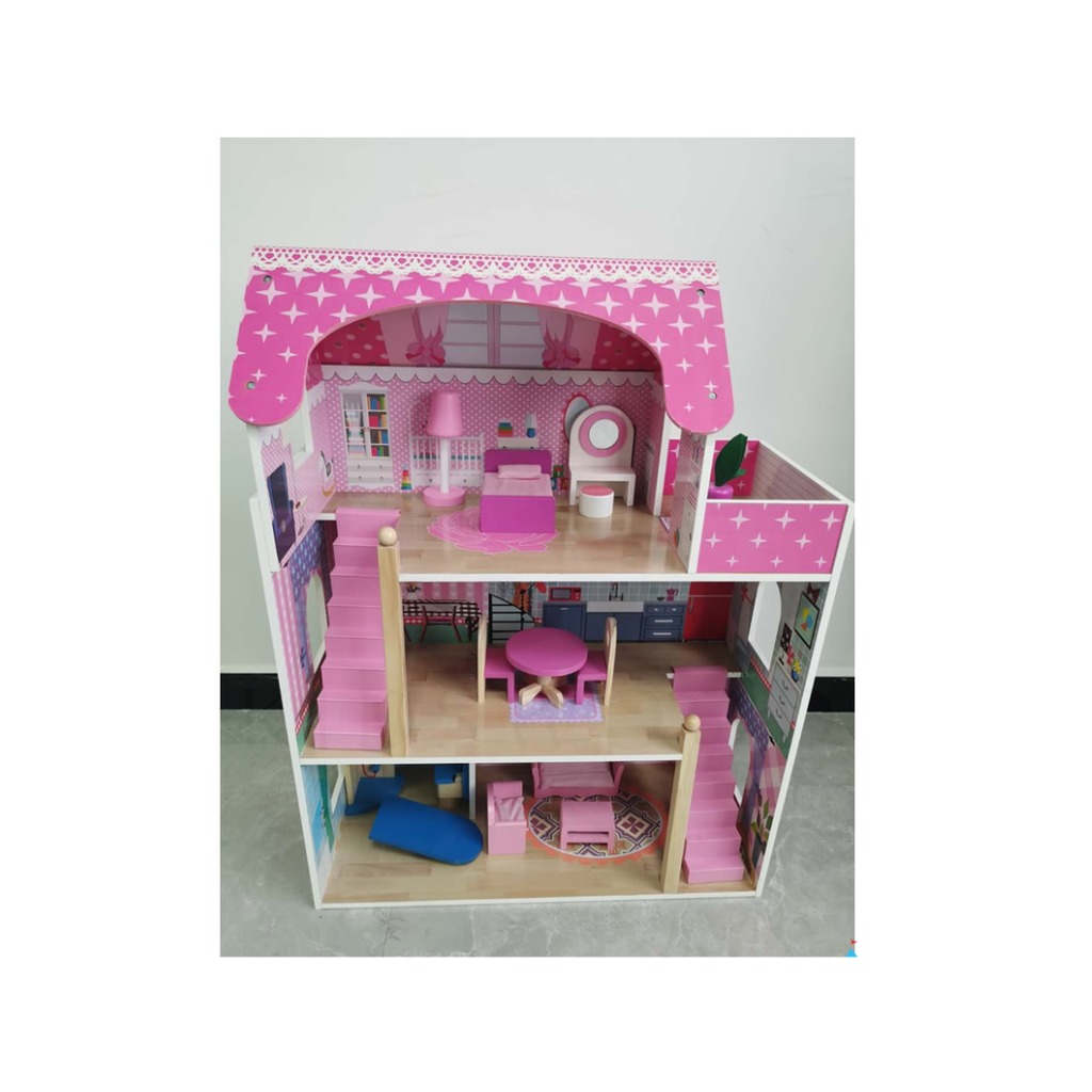 Rainbow Toys Wooden Dollhouse Furniture Set Includes