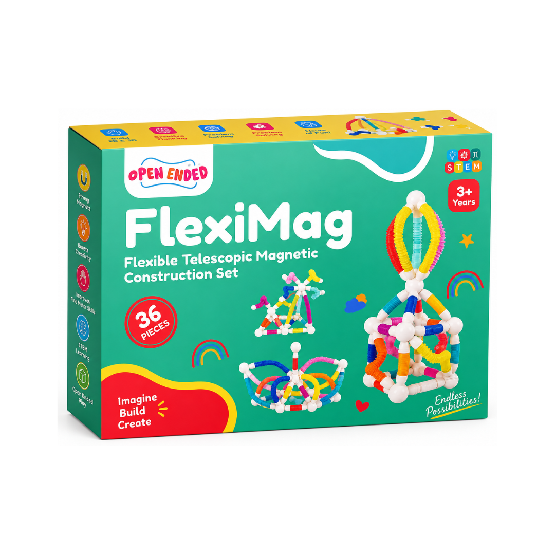 Open Ended FlexiMag - Flexible Telescopic Magnetic Construction Set (36 Pcs)