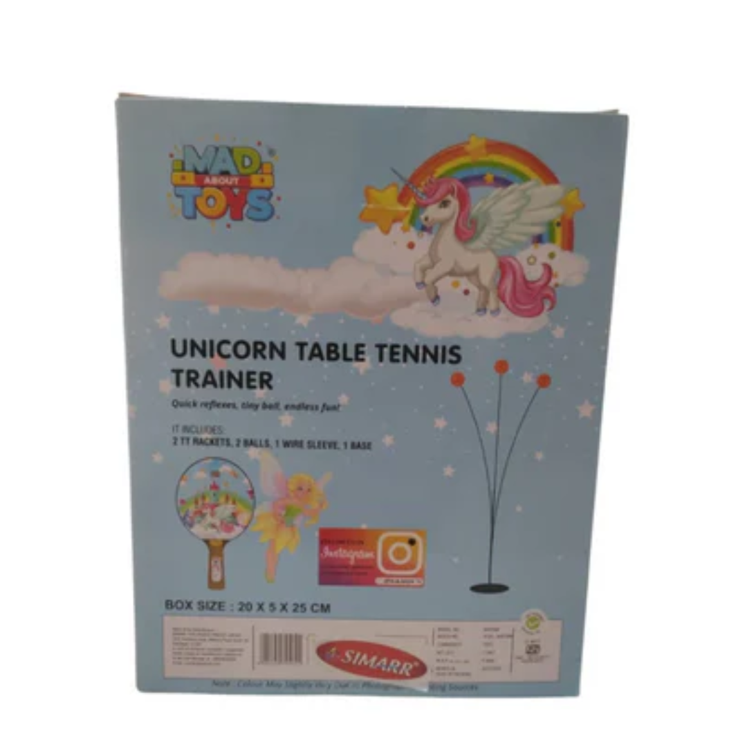 Simarr Unicorn Ping-Pong Table Tennis Trainer Set for Kids