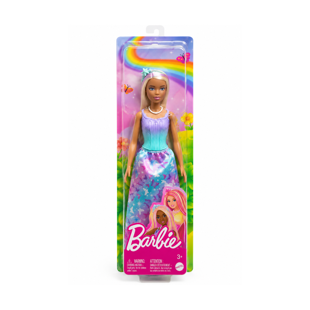 Mattel Barbie Royal Doll with Purple-Highlighted Fantasy Hair, Petite Body Type, Colorful Accessories