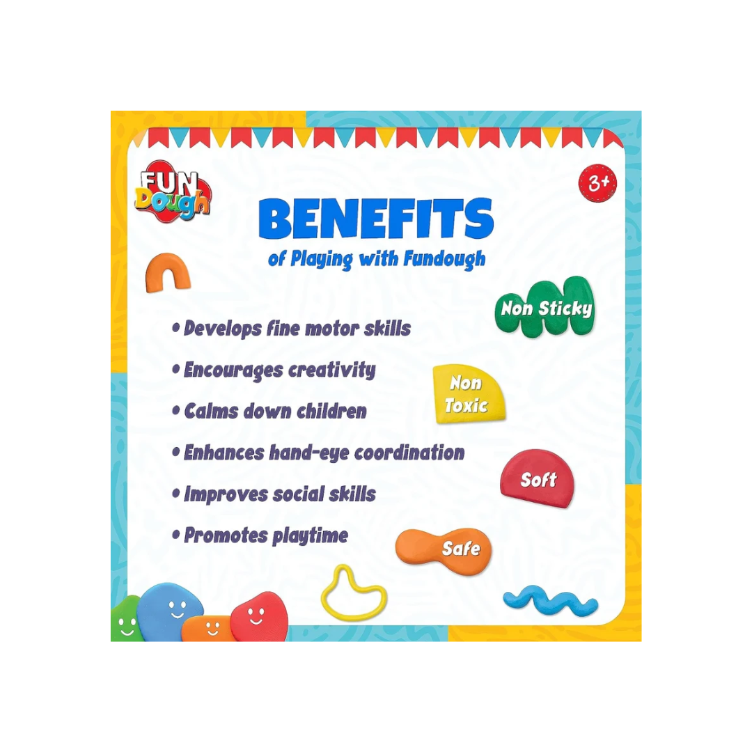 Funskool Fun Dough Celebration Pack – Colourful Dough Modelling & Moulding Activity Set