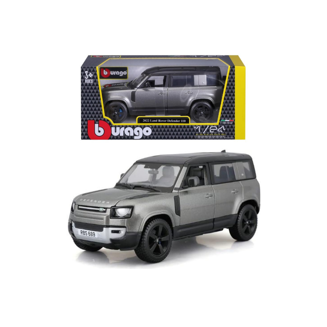 Bburago 1:24 Diecast Scale Model 2022 Land Rover Defender 110 Ultimate Metal SUV Collectible Car for Kids