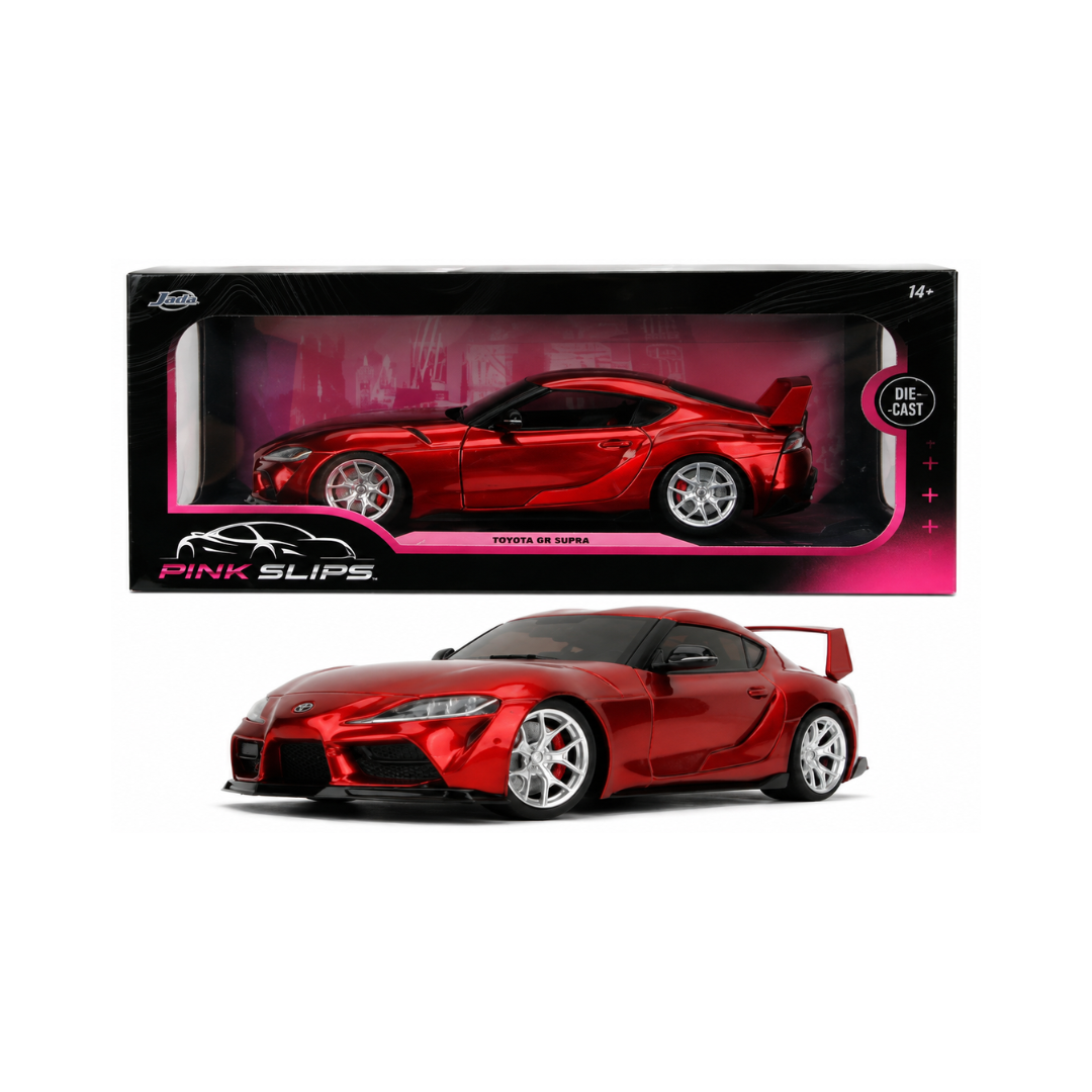 Pink Slips Toyota GR Supra Mk5 Diecast Model 1:18 Metallic Red